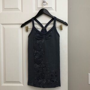 Athleta Seamless Ribbed Racerback Shelf Bra Tank in Muted Purple Small